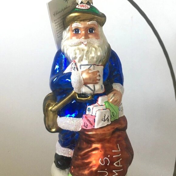 ✨ NEW Authentic Christopher Radko Santa Mailman US Letters Large Glass Ornament✨ - Picture 6 of 10